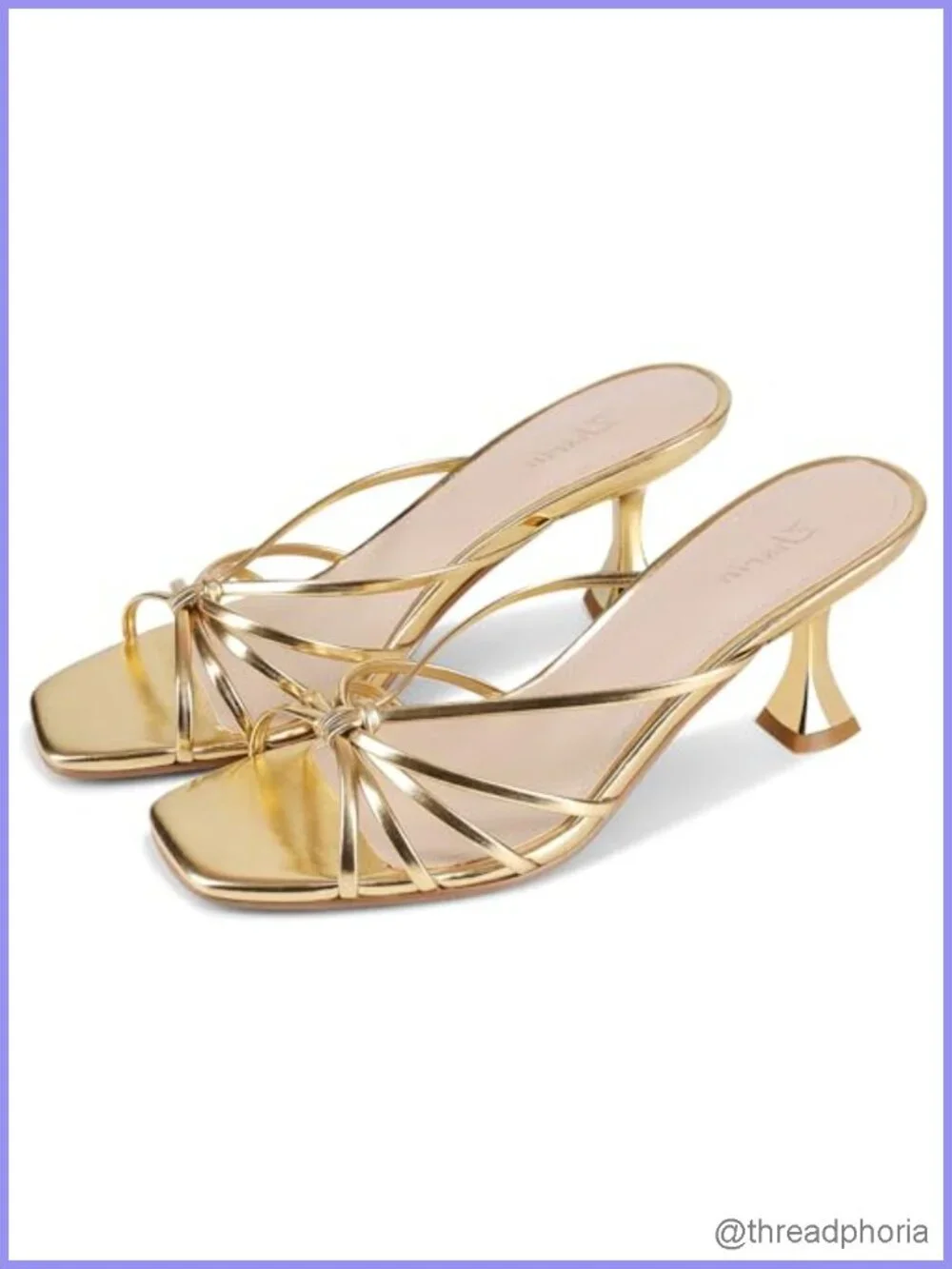 Women's Strappy Square Toe Kitten Heels Vegan Leather Dress Sandals
